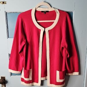 Alex Marie Womens Sweater Cardigan Silk Blend Boxy XL